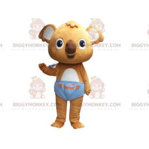 BIGGYMONKEY™ brun koala maskotdräkt med blå trosor, baby koala