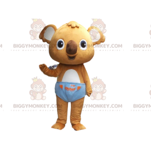 Traje de mascote de coala marrom BIGGYMONKEY™ com cueca azul