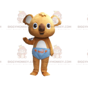 BIGGYMONKEY™ brun koala maskot kostume med blå trusser, baby