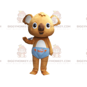 BIGGYMONKEY™ costume mascotte koala marrone con slip blu