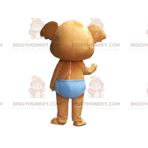 Traje de mascote de coala marrom BIGGYMONKEY™ com cueca azul