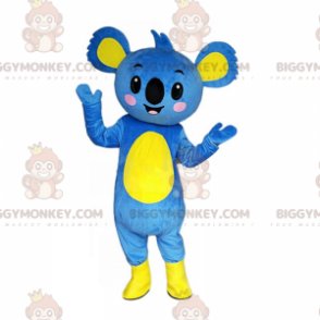 Costume da mascotte BIGGYMONKEY™ koala blu e giallo, costume da