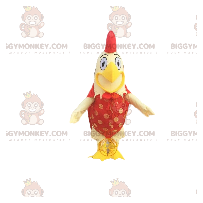 BIGGYMONKEY™ Costume da mascotte del gallo gigante giallo e