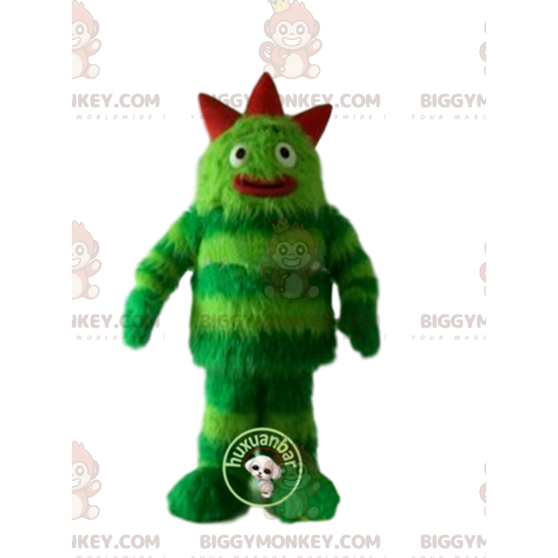 Traje de mascote BIGGYMONKEY™ divertido, peludo e verde. terno