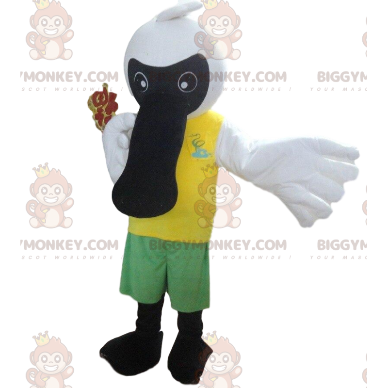 Schwarz-Weiß-Seevogel BIGGYMONKEY™ Maskottchen-Kostüm, Big