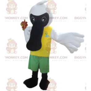 Costume mascotte BIGGYMONKEY™ uccello marino bianco e nero