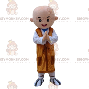 BIGGYMONKEY™ buddhalaisen munkin maskottiasu oranssilla