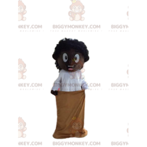 Costume da mascotte ragazzo africano BIGGYMONKEY™, costume da