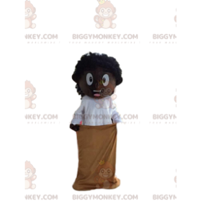 Traje de mascote de menino africano BIGGYMONKEY™, fantasia de