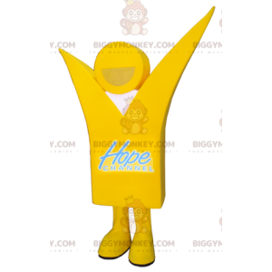 Disfraz de mascota BIGGYMONKEY™ de hombre amarillo sonriente -