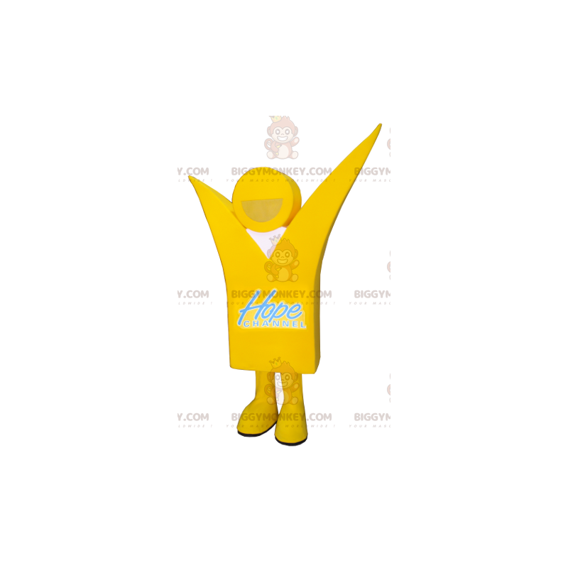 Costume de mascotte BIGGYMONKEY™ de bonhomme jaune souriant -
