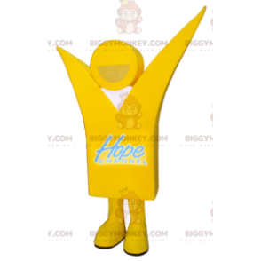 Costume da mascotte uomo giallo sorridente BIGGYMONKEY™ -