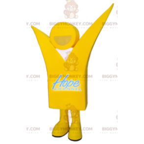 Costume de mascotte BIGGYMONKEY™ de bonhomme jaune souriant -