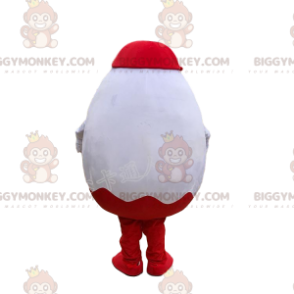 BIGGYMONKEY™ mascottekostuum van Kinder ei, beroemd wit en rood