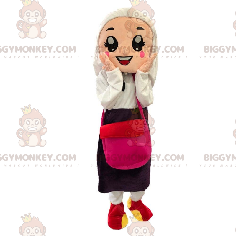 BIGGYMONKEY™ costume mascotte da donna velata, elegante costume