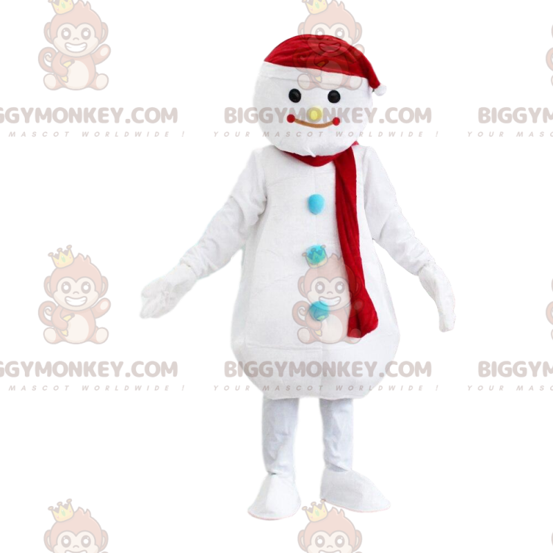 Kostým obřího bílého maskota sněhuláka BIGGYMONKEY™, zimní