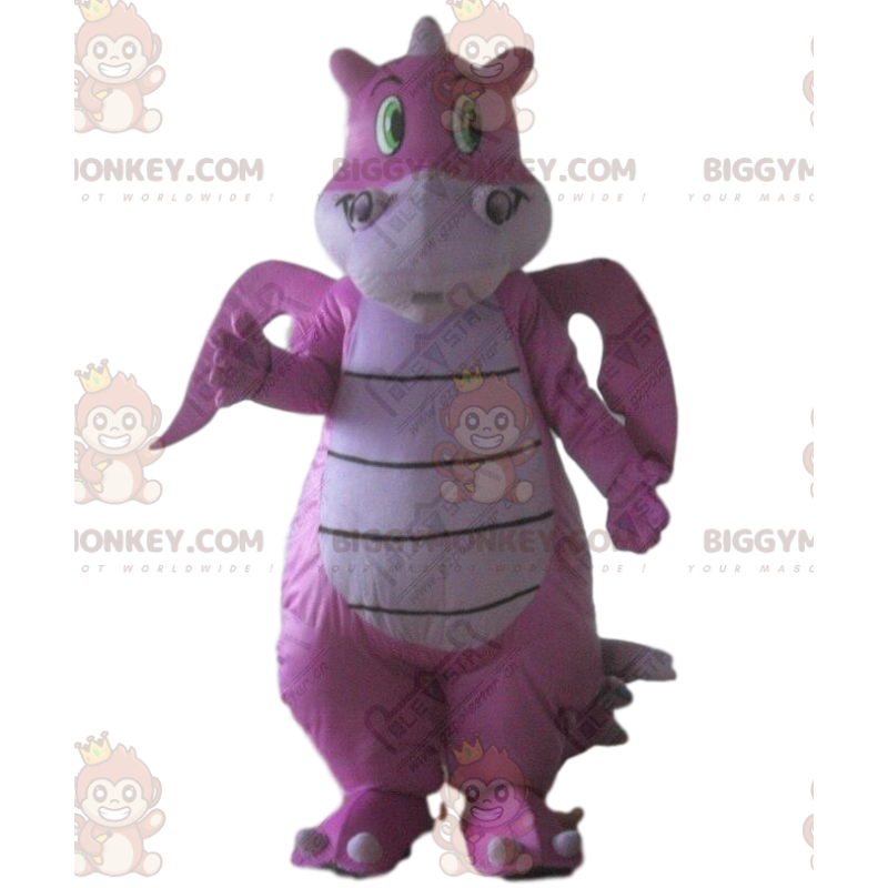 BIGGYMONKEY™ rosa Drachen-Maskottchen-Kostüm, riesiges rosa