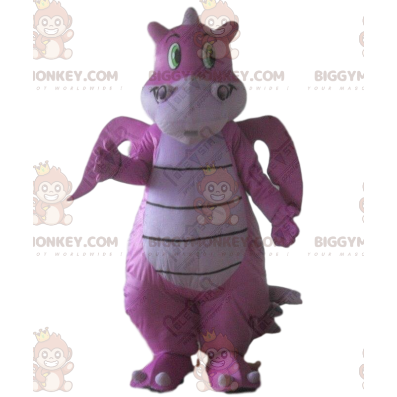 Traje de mascote de dragão rosa BIGGYMONKEY™, fantasia de