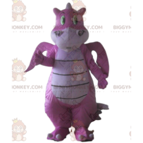BIGGYMONKEY™ pink dragon mascot costume, giant pink dinosaur