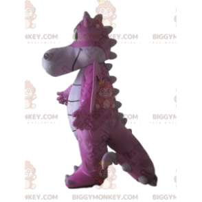 BIGGYMONKEY™ pink drage maskot kostume, kæmpe pink dinosaur