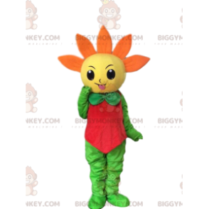 Giant yellow and orange flower BIGGYMONKEY™ mascot costume