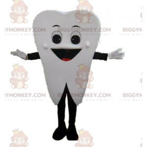 Gigantisk vit tand BIGGYMONKEY™ maskotdräkt, tanddräkt -