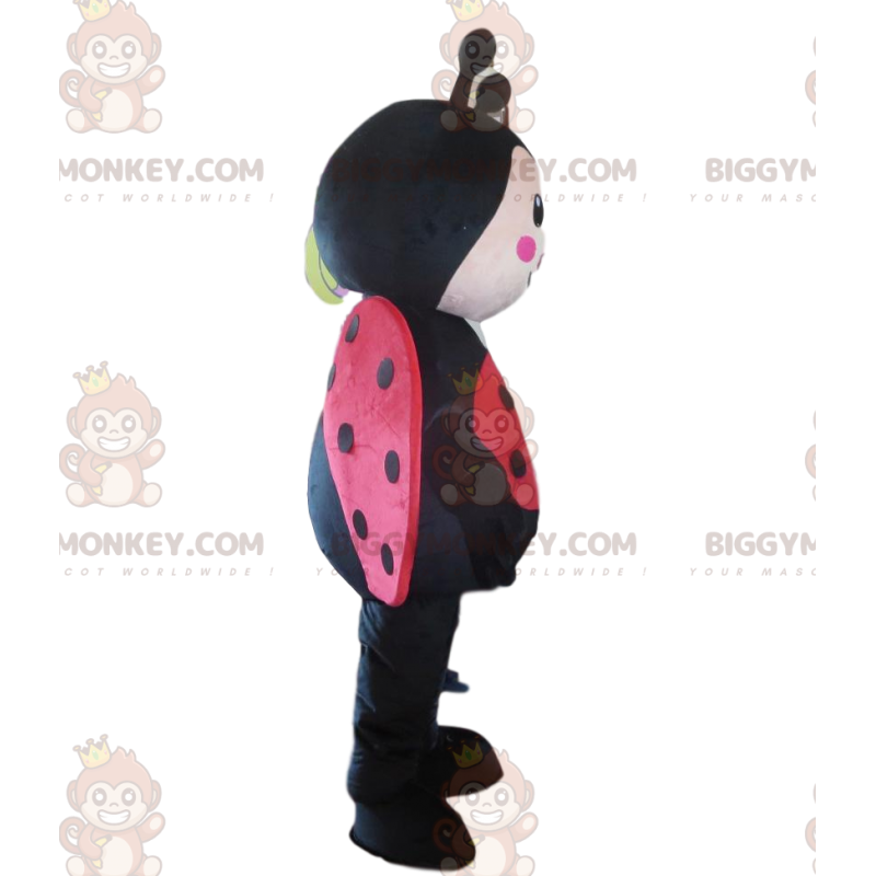 Costume de mascotte BIGGYMONKEY™ de coccinelle rouge et noire