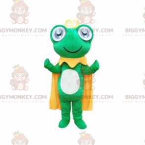 BIGGYMONKEY™ Costume da mascotte rana verde con mantello e