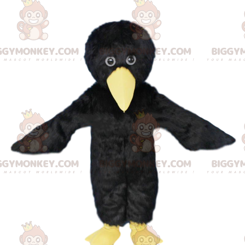Costume de mascotte BIGGYMONKEY™ d'oiseau noir et jaune