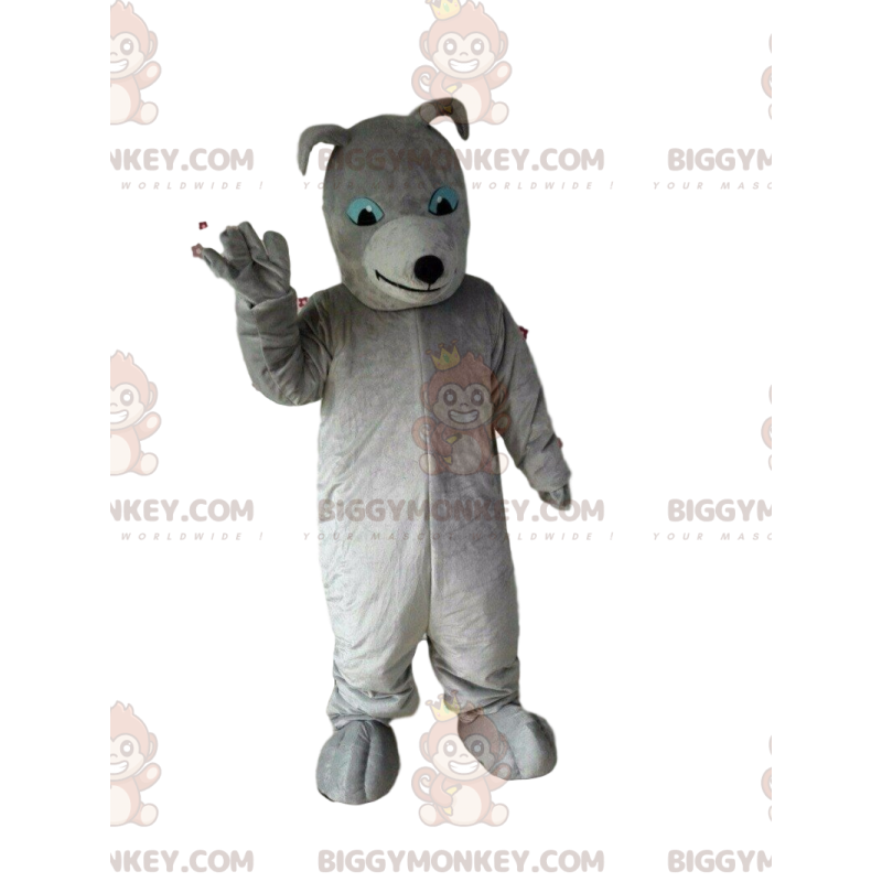 Costume de mascotte BIGGYMONKEY™ de chien gris entièrement