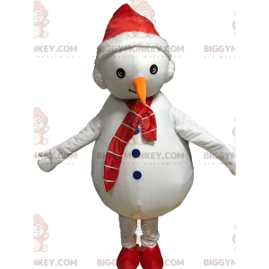 BIGGYMONKEY™ Costume da mascotte pupazzo di neve bianco con