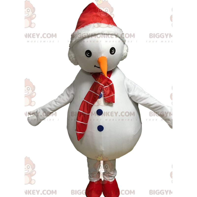 BIGGYMONKEY™ Costume da mascotte pupazzo di neve bianco con