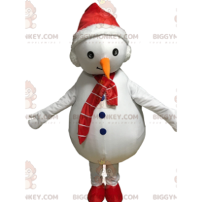 Costume de mascotte BIGGYMONKEY™ de bonhomme de neige blanc