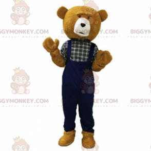 Bruine pluche teddybeer BIGGYMONKEY™ mascottekostuum gekleed in