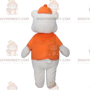 Costume de mascotte BIGGYMONKEY™ de gros ours blanc habillé en