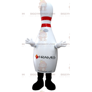 Costume de mascotte BIGGYMONKEY™ de quille blanche et rouge