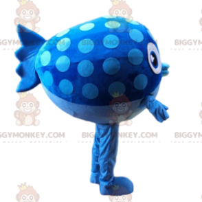 Costume da mascotte pesce azzurro BIGGYMONKEY™, grassoccio e