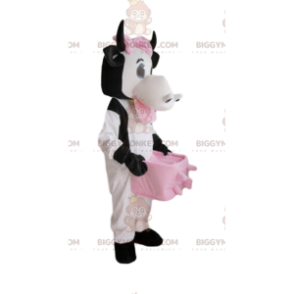 Kostým maskota bílé, černé a růžové krávy BIGGYMONKEY™, kostým