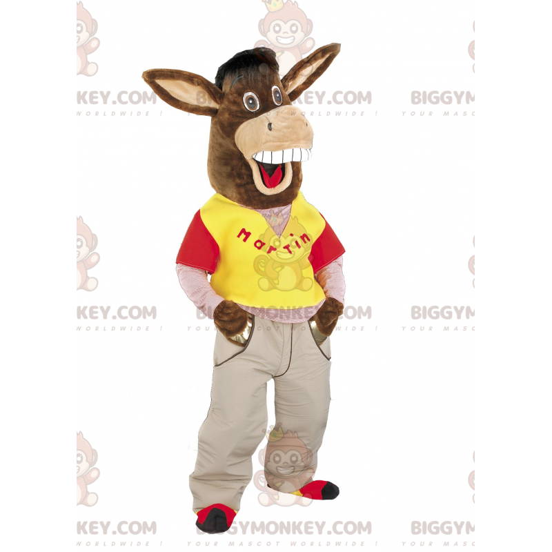 Costume de mascotte BIGGYMONKEY™ d'âne marron de bourrique -