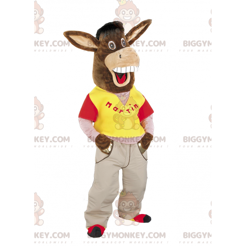 Jenny Brown Donkey BIGGYMONKEY™ mascottekostuum -