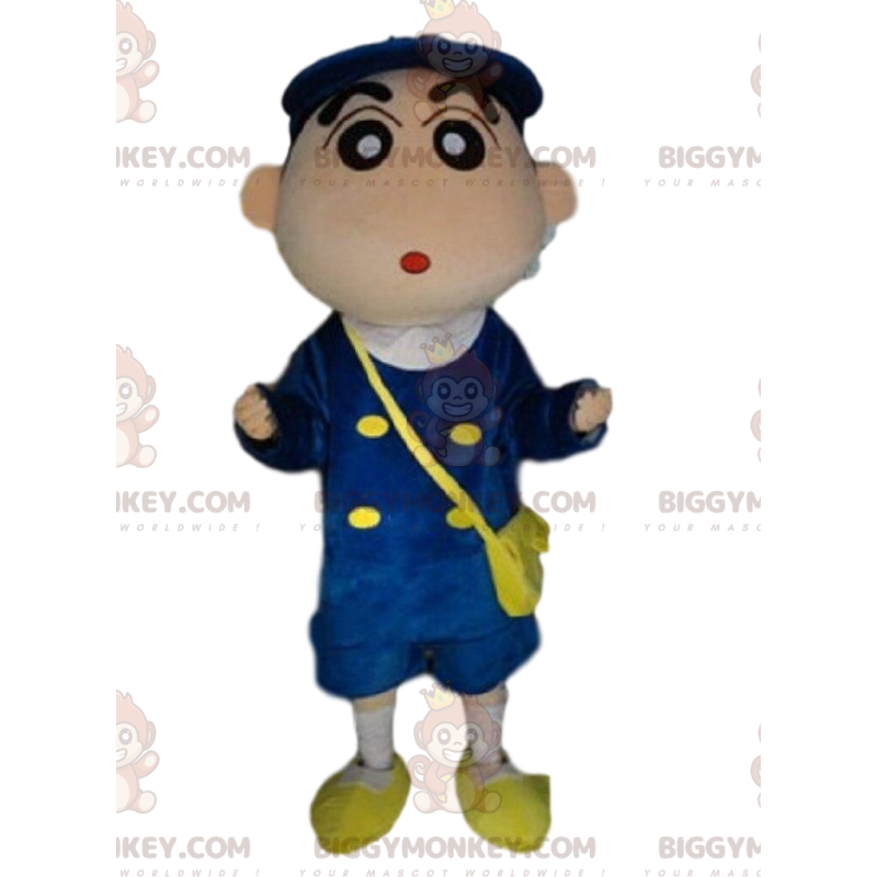 Postman BIGGYMONKEY™ maskotdräkt, uniformerad budbärarkostym -