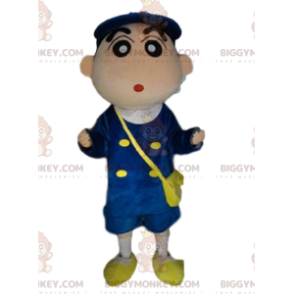 Postman BIGGYMONKEY™ mascot costume, uniformed delivery man