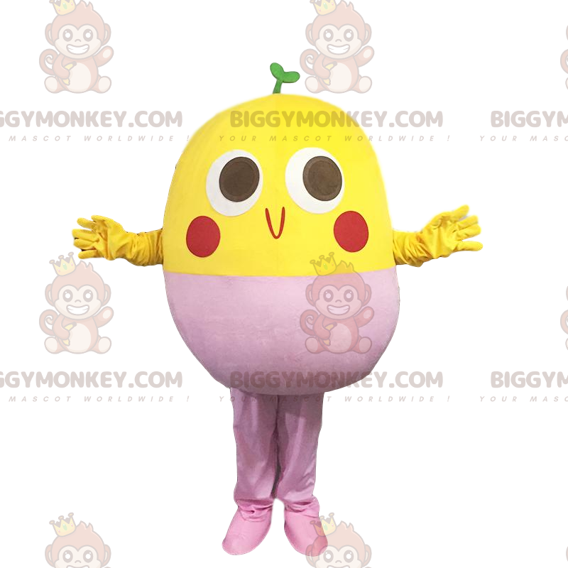 BIGGYMONKEY™ costume da mascotte uccello giallo e rosa, costume