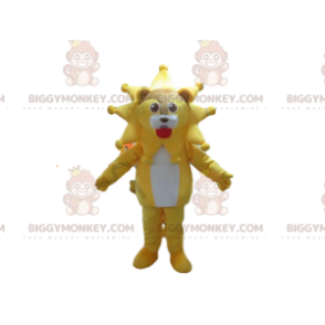 Traje de mascote BIGGYMONKEY™ de leão com sua juba em forma de