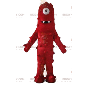 BIGGYMONKEY™ mascottekostuum van rood cyclops-monster, erg leuk