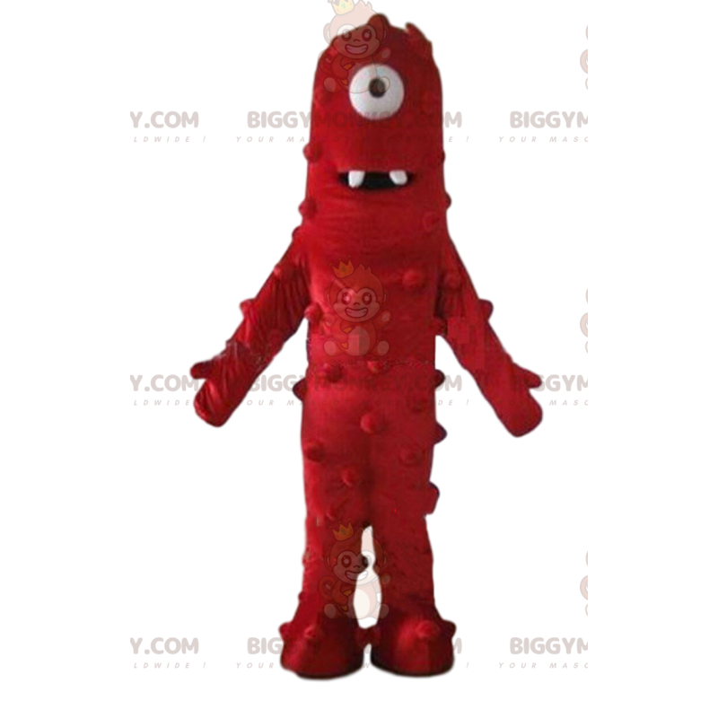 BIGGYMONKEY™ mascottekostuum van rood cyclops-monster, erg leuk