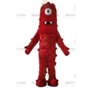 BIGGYMONKEY™ mascottekostuum van rood cyclops-monster, erg leuk