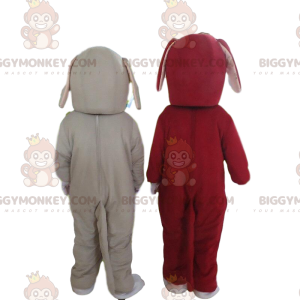 cani mascotte di BIGGYMONKEY™, uno grigio e bianco e uno rosso