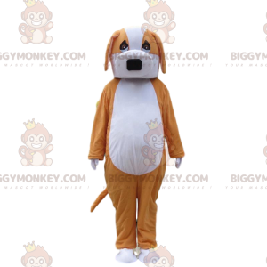 Costume de mascotte BIGGYMONKEY™ de chien orange et blanc