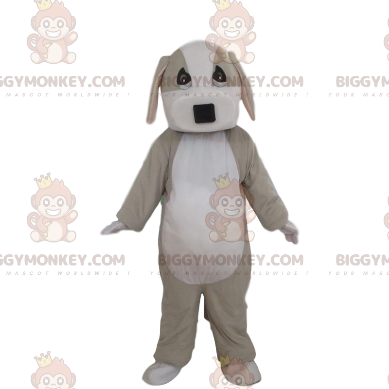 Disfraz de mascota BIGGYMONKEY™ de perro gris y blanco